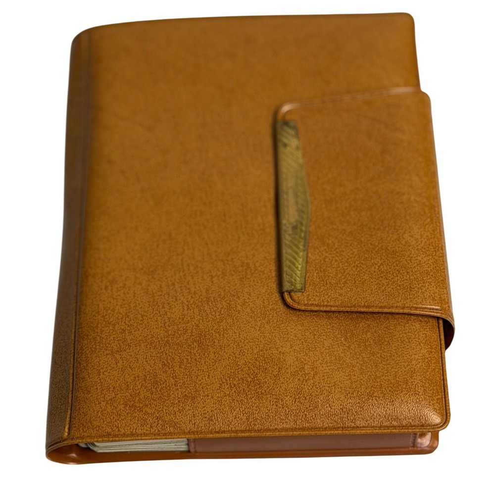 VTG Bridge Card Game Set Brown Faux Leather Travel Case Score Pad Pencil Cards
